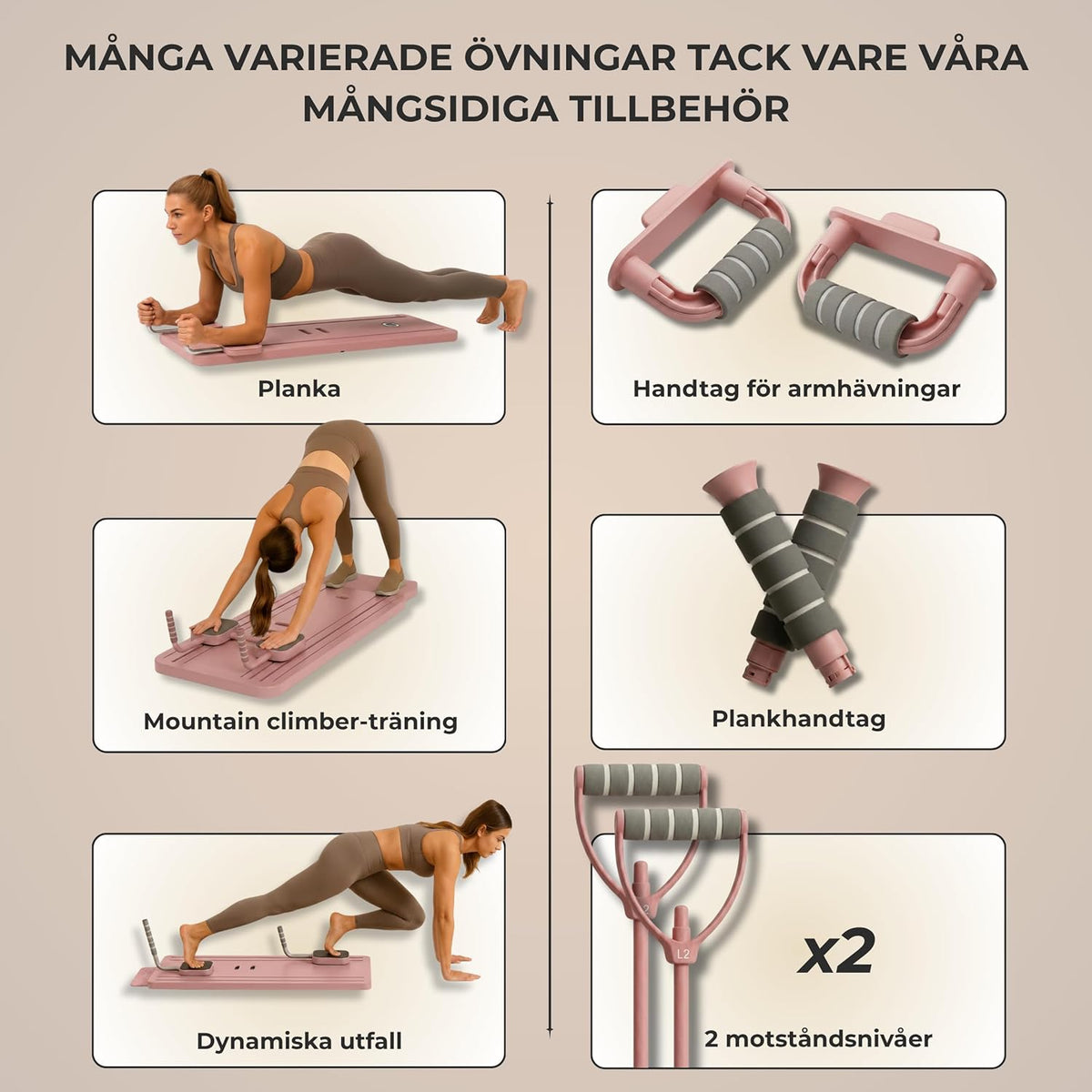 6-i-1 Pilatesbräda – Multifunktionell Träning för Hela Kroppen